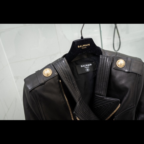 Balmain quilted leather jacket size 38 - Picture 2 of 4